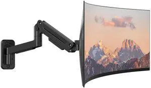 PUTORSEN Monitor Wall Mount Arm - Heavy Duty for Ultrawide Computer up to 49 inches and 44 lbs with Gas Spring, Full Motion Adjustable, VESA 75/100 mm