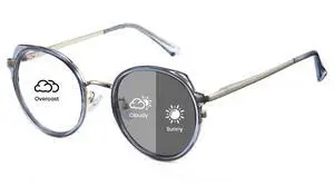 Cyxus Photochromic Glasses for Women UV Protection with Blue Light Blocking Trendy Cat Eye Frame8315i43 Gray