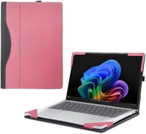 Laptop Case for HP Omnibook Ultra Flip 14 Next Gen AI Laptop (14-fh0009na fh0008na fh0007na fh0006na fh0005na fh0004na fh003na fh0000na) 14" PU Leather Protective Bag Detachable Shell (Pink)