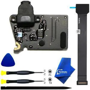 iPartsleader A2337 Audio Board Headphone Jack Connector w/Cable Replacement for MacBook Air (M1,Retina,13-inch,2020) 923-03672 923-03663 820-01929-A 821-03452-01(Black)