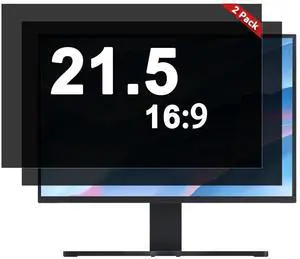 Vxaop [2 Pack] 21.5 Inch Computer Monitor Privacy Screen for 16:9 Aspect Ratio - Anti-Glare, Blue Light Filtering, Eye Protection, Removable Anti-Scratch Privacy Shield Screen 21.5in