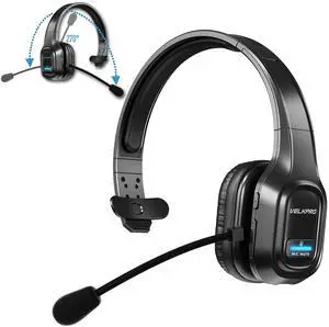 VELKPRO Wireless Headset with Microphone - Single-Ear Noise-Isolating Headphone for Call Centers and Home Office