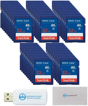 SanDisk 32GB SDHC Card 50 Pack Class 4 Memory Cards SanDisk 32GB SDHC Card 50 Pack Class 4 Memory Cards