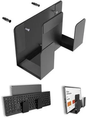 ZZHDESBY Multifunctional Laptop Wall Mount Cable Box Mount Fit for Router/Modem Keyboard Holder Fits Display and Tablet Organizer on The Wall (Black) ZZHDESBY Multifunctional Laptop Wall Mount Cable Box Mount Fit for Router/Modem Keyboard Holder Fits Display and Tablet Organizer on The Wall (Black)