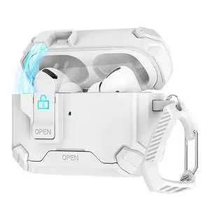 SaharaCase - AirPods Pro 3 Case - MagSafe, Heavy-Duty, Secure Lock ^^ Raider Series - White SaharaCase - AirPods Pro 3 Case - MagSafe, Heavy-Duty, Secure Lock ^^ Raider Series - White