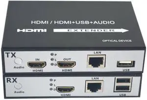 1080P HDMI Over Ethernet Cat 5e/Cat 6/Cat 7 RJ45 Network Extender with KVM and Loop Out Up to 492FT for Home Office Computer Blu Ray Players and More 1080P HDMI Over Ethernet Cat 5e/Cat 6/Cat 7 RJ45 Network Extender with KVM and Loop Out Up to 492FT for Home Office Computer Blu Ray Players and More