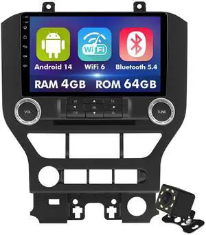 4+64GB 9 Inch Touchscreen Android 14 Car Radio Stereo for Ford Mustang 2015-2020 with CarPlay/Android Auto Car Radio, Support WiFi 6, Bluetooth,5.4, Backup Camera, SWC 4+64GB 9 Inch Touchscreen Android 14 Car Radio Stereo for Ford Mustang 2015-2020 with CarPlay/Android Auto Car Radio, Support WiFi 6, Bluetooth,5.4, Backup Camera, SWC