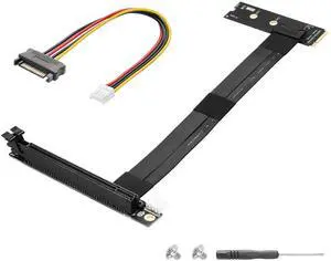 CERRXIAN M.2 NGFF to PCI-e 16x Graphics Riser Card,90 Degree Right M.2 NGFF Key to PCI-Express 16X Extension Cable CERRXIAN M.2 NGFF to PCI-e 16x Graphics Riser Card,90 Degree Right M.2 NGFF Key to PCI-Express 16X Extension Cable