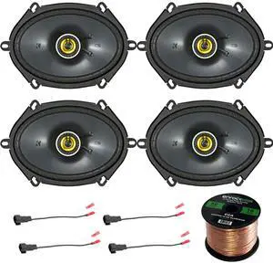 4X Kicker 225W 6x8 CS Series 2-Way Black Car Coaxial Speakers, 4X Enrock 16 Gauge Speaker Harness Adapter W/Red Bullet for Select Ford Vehicles 1998-UP, Enrock Audio 16-Gauge 50 Foot Speaker Wire 4X Kicker 225W 6x8 CS Series 2-Way Black Car Coaxial Speakers, 4X Enrock 16 Gauge Speaker Harness Adapter W/Red Bullet for Select Ford Vehicles 1998-UP, Enrock Audio 16-Gauge 50 Foot Speaker Wire