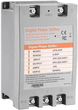 LGIB Single Phase to 3 Phase Converter5HP 220V 3 Phase Converter220V-240V Input/Output Digital Phase Shift for 5HP Motor LGIB Single Phase to 3 Phase Converter5HP 220V 3 Phase Converter220V-240V Input/Output Digital Phase Shift for 5HP Motor