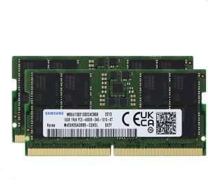 Sam Original 32GB (2x16GB) DDR5 4800MHz PC5-38400 1Rx8 SODIMM CL40 1.1v M425R2GA3BB0-CQK Laptop Notebook RAM Memory Module Upgrade Adamanta