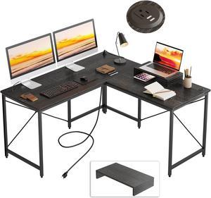 HSH Large Computer Desk, Industrial Modern Home Office Desk, Wooden and  Metal PC Desk for Work Writing Study Gaming Bedroom, Farmhouse Vintage