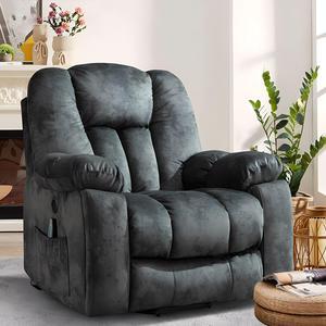 Bestier Heating Massage Chair Recliner with Multiple Adjustable Shelves and Remote Control Grey