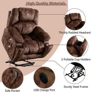 Bestier Heating Massage Chair Recliner with Multiple Adjustable Shelves and Remote Control Brown