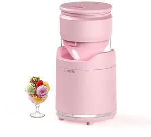 BRIOBITE Rechargeable & Compact Electric Ice Cream Machine for Gelato, Milkshakes & Sorbet,Double-Insulated Bowl,Easy to Clean,Perfect for 1-2 Servings,Pink