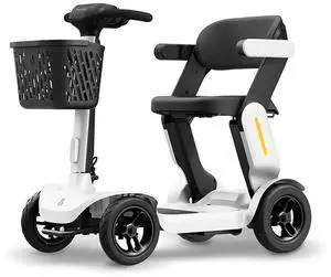 PAISEEC S3 Foldable Mobility Scooter for Adults - 25 Miles Range, 6 mph, Lightweight Mobility Scooter, Large Wheels for Outdoor, White