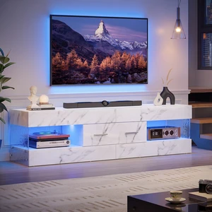 60 inch W TV Stand for TVs up to 65", Modern Entertainment Center for TVs with LED Light and Storage Drawers 60 inch W TV Stand for TVs up to 65", Modern Entertainment Center for TVs with LED Light and Storage Drawers