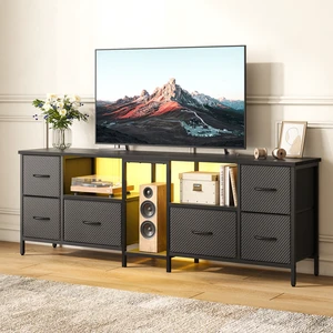 63 inch W TV Stand with RGB LED Light, 6 Drawers Media Console, Entertainment Center for TVs up to 70", Game Console for Living Room Bedroom 63 inch W TV Stand with RGB LED Light, 6 Drawers Media Console, Entertainment Center for TVs up to 70", Game Console for Living Room Bedroom