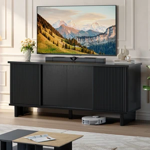 58" TV Stand for 45/55/60/65" TV, Farmhouse TV Cabinet with Sliding Doors, TV Media Console with Storage for Living Room & Bedroom 58" TV Stand for 45/55/60/65" TV, Farmhouse TV Cabinet with Sliding Doors, TV Media Console with Storage for Living Room & Bedroom