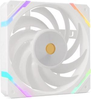 Valkyrie X12 White PC Case Fan - 120mm - High Performance - aRGB LED - Low Noise, High Airflow 80CFM - Fluid Dynamic Bearings - Ultra Quiet  800-2150 RPM - Daisy Chain  PWM  RGB Computer Cooling