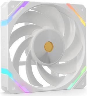 Valkyrie X12 Reverse PC Case Fan - White - 120mm - High Performance - Low Noise, High Airflow 80CFM  Fluid Dynamic Bearings - Ultra Quiet - 2150 RPM - aRGB LED,  RGB, PWM, PC Cooling, Reverse Airflow