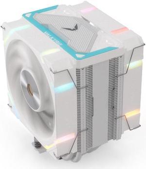 Valkyrie Vind SL125 White CPU Air Cooler  aRGB LEDs - AMD AM4/AM5 - Intel LGA1700/1200 - 6x Copper Heat Pipe, 2x Valkyrie X12 High Performance 120mm CPU Fan, Low Noise, LGA1151/1150, Low Profile