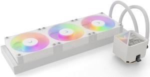 Valkyrie V360 Lite AIO CPU Liquid Cooler- White, 360mm, RGB LEDs, FDB 120mm Fans 2150RPM, 2800RPM Pump, Fits AMD AM5/AM4, Intel LGA 1851, AMD Ryzen 9900x, 7800x3D, Intel Core Ultra 245K, 265K, 285K