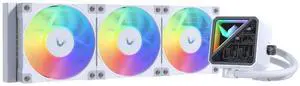 Valkyrie V360 Lite AIO CPU Liquid Cooler- White, 360mm, RGB LEDs, FDB 120mm Fans 2150RPM, 2800RPM Pump, Fits AMD AM5/AM4, Intel LGA 1851, AMD Ryzen 9900x, 7800x3D, Intel Core Ultra 245K, 265K, 285K