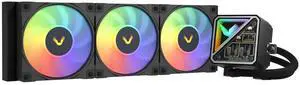 Valkyrie V360 Lite AIO CPU Liquid Cooler - Black, 360mm, RGB LEDs, FDB 120mm Fans 2150RPM, 2800RPM Pump, Fits AMD AM5/AM4, Intel LGA 1851, AMD Ryzen 9900x, 7800x3D, Intel Core Ultra 245K, 265K, 285K