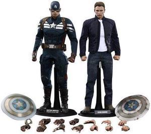 Figure Hot Toys MMS243 - Marvel Comics - Captain America : The Winter Soldier - Captain America & Steve Rogers