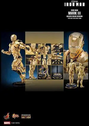 Figure Hot Toys MMS764D69 - Marvel Comics - Iron Man - Iron Man Mark III Golden Color Version