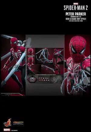 Figure Hot Toys VGM66 - Marvel's Spider Man 2 - Peter Parker Advanced Suit2.0 Red & Black Suit