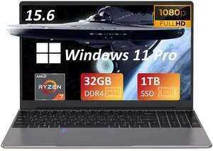 Auusda 15.6" Laptop Computer w/AMD Ryzen 7 5700U up to 4.3GHz, 16GB DDR4 RAM 1TB NVMe SSD, Windows 11 Pro Gaming Laptop, Backlit Keyboard, Fingerprint Unlock