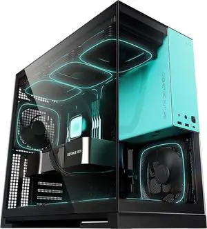 Geometric Future M5 Tempered Glass Mid Tower, E-ATX/ATX Gaming Case, 1.2mm Steel, Type C, Toolless Panels, Support 420/360 Radiator, ARGB PWM 140m Fan x 5 Pre-Installed, Black/Blue, GEO-M5F-BTB Geometric Future M5 Tempered Glass Mid Tower, E-ATX/ATX Gaming Case, 1.2mm Steel, Type C, Toolless Panels, Support 420/360 Radiator, ARGB PWM 140m Fan x 5 Pre-Installed, Black/Blue, GEO-M5F-BTB