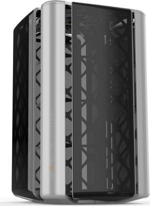 Geometric Future M2 The ARK Glass Gray, High Airflow Open Frame, mATX/Mini ITX Gaming Case, Crystal Coating, Support 350mm GPU, ATX PSU, Type C Hub, 360 Radiator, GEO-M2-GG (PC Case ONLY)