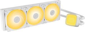 Geometric Future Eskimo Pro - 360mm AIO CPU Liquid Water Cooler- RGB PWM Squama 2501W Fan x 3- Fit Intel® LGA 1700, AMD®AM5 - White- (GEO-EP-36W)