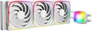 Geometric Future Eskimo Pro - 420mm AIO CPU Liquid Water Cooler- RGB PWM Squama 2503W 140mm Fan x 3- Fit Intel® LGA 1700, AMD®AM5 - White- (GEO-EP-42W)