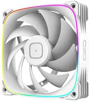 Geometric Future Squama 3003-12 RGB PWM Fan - 120mm x 30mm High-Performance PC Case Fan, 84 CFM, 2.93 mmH2O, Double-Sided ARGB Lighting, Hydro Dynamic Bearing - White, GEO-S3003W-12S Geometric Future Squama 3003-12 RGB PWM Fan - 120mm x 30mm High-Performance PC Case Fan, 84 CFM, 2.93 mmH2O, Double-Sided ARGB Lighting, Hydro Dynamic Bearing - White, GEO-S3003W-12S