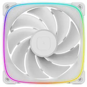 Geometric Future Squama 3003R-12 Reverse Blade RGB PWM Fan - 120mm x 30mm High-Performance PC Case Fan, Double-Sided ARGB Lighting, Hydro Dynamic Bearing - White, GEO-S3003RW-12S Geometric Future Squama 3003R-12 Reverse Blade RGB PWM Fan - 120mm x 30mm High-Performance PC Case Fan, Double-Sided ARGB Lighting, Hydro Dynamic Bearing - White, GEO-S3003RW-12S