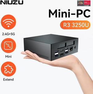 NIUZU Business Mini PC AMD R3 3250U up to 3.50GHz Dual-Core APU 8GB DDR4 3200Mhz 256GB SSD Windows 11 Home Office Work Desktops Computer WIFI Bluetooth 5.0 Low Power