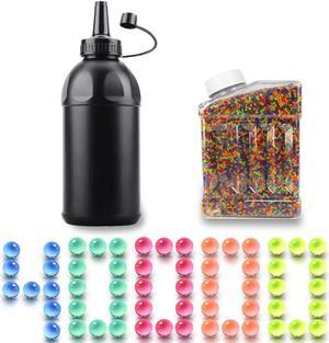 Gel Gun Blaster Ammo 78mm 40000 Water Beads with 500 ML Water Bullets Quick Loading Subpackage Bottle and Square Storage Bottle for Gel Ball Blaster and Kids Sensory Toys