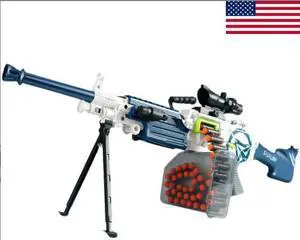 biu blaster LH SAW M249 Electric Darts Blaster - Blue (US Stock)