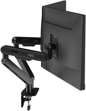 AOC Dual Monitor Arm Desk Stand Adjustable Two Monitor Freestanding Desk Stand for 17 to 34 Inch Computer Screens Holds up to 19.84 lbs AM420B Black Office Work Business