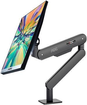 AOC Single Monitor Mount Stand Holds up to 19.8 lbs for 17-34" LCD LED Computer Screens Bracket Adjustable 360° Rotation AM400B Black for Office Home Gaming