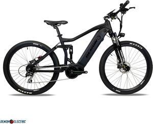 Demon Electric Outlaw 350W 27.5" Mountain Electric Bike, 48V E-Bike Mid Motor, 50-60km Range, TEKTRO Hydraulic E-Bike Brakes, Front & Rear Gas Suspension, SHIMANO 8 Speed Gear