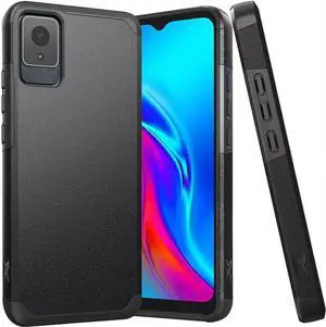 For TCL K11 T432W Dual Hybrid Cover Cell Phone Case - MK Black
