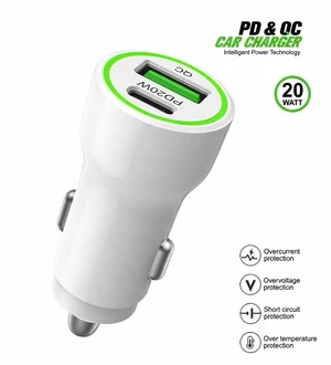 For BLU View 5 PRO B170D 20W Car Charger PD + 2.4A USB - Car Charger Adapter Only For BLU View 5 PRO B170D 20W Car Charger PD + 2.4A USB - Car Charger Adapter Only
