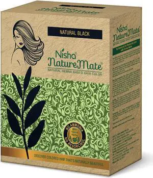 Nisha Naturemate Natural Henna Based Hair Color With Henna Herbs, 60 Gm Original Black