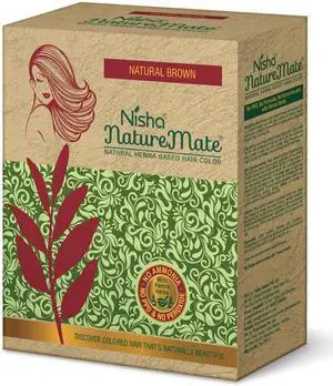 Nisha Naturemate Natural Henna Based Hair Color With Henna Herbs, 60 Gm Natural Brown