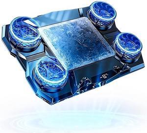 Gaming Laptop Cooler Semiconductor Stand Dual-Mode Thermoelectric & Fan System Notebook 12-17 Cooling Pad with RGB, Phone Holder, Adjustable Speed, 2-Port USB Hub - Conquer Lag, Stay Cool, Black